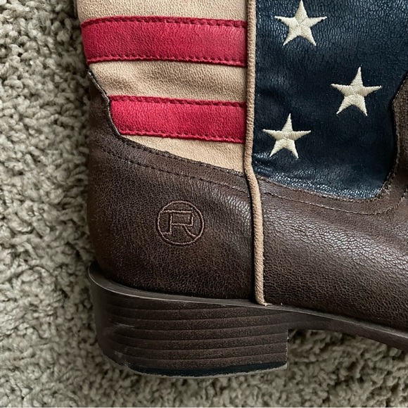 Roper American Patriot Stars & Stripes Western Boots Square toe size 6.5 - Picture 5 of 12